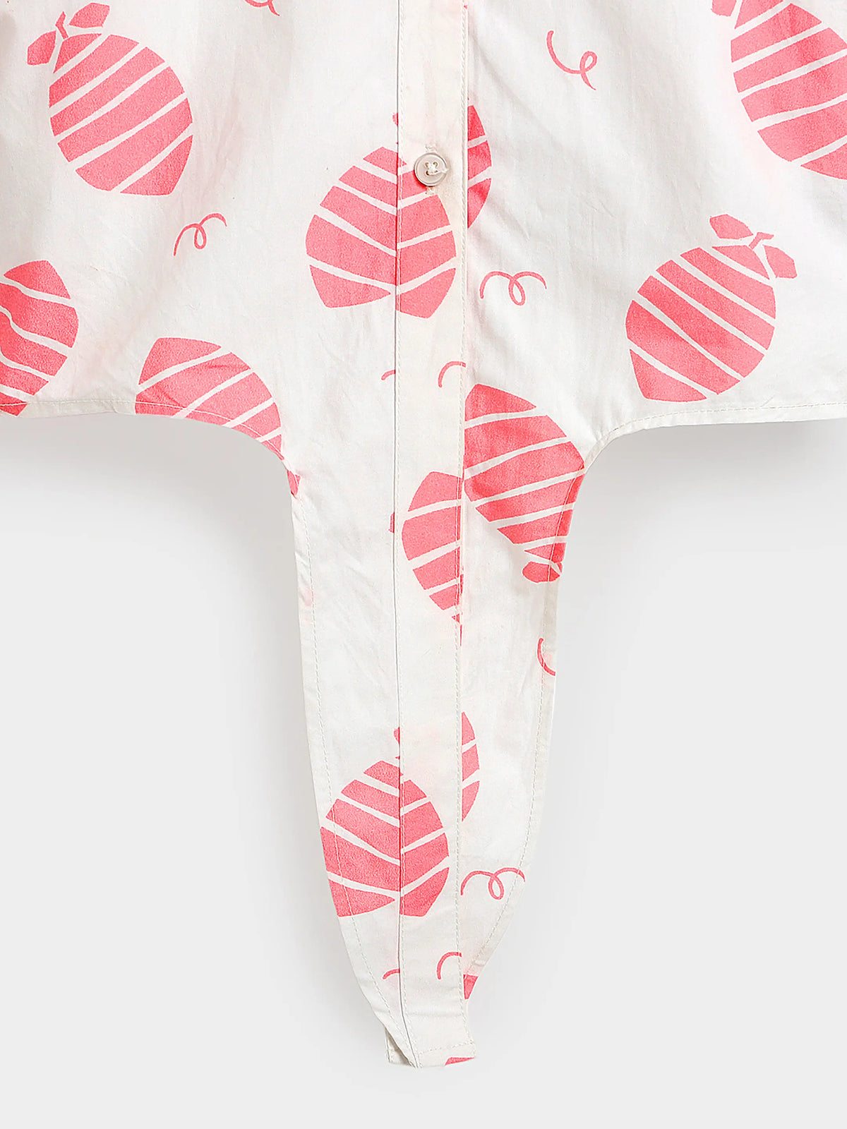 Blush Leaf Tie-Up Shirt for Girls