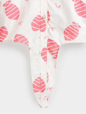 Blush Leaf Tie-Up Shirt for Girls