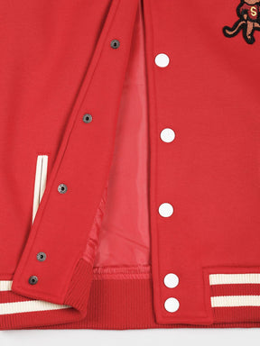 Red Champion Embroidered Varsity Jacket