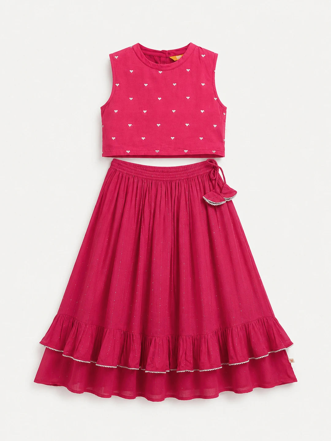 Embroidered Rayon Top Skirt Set