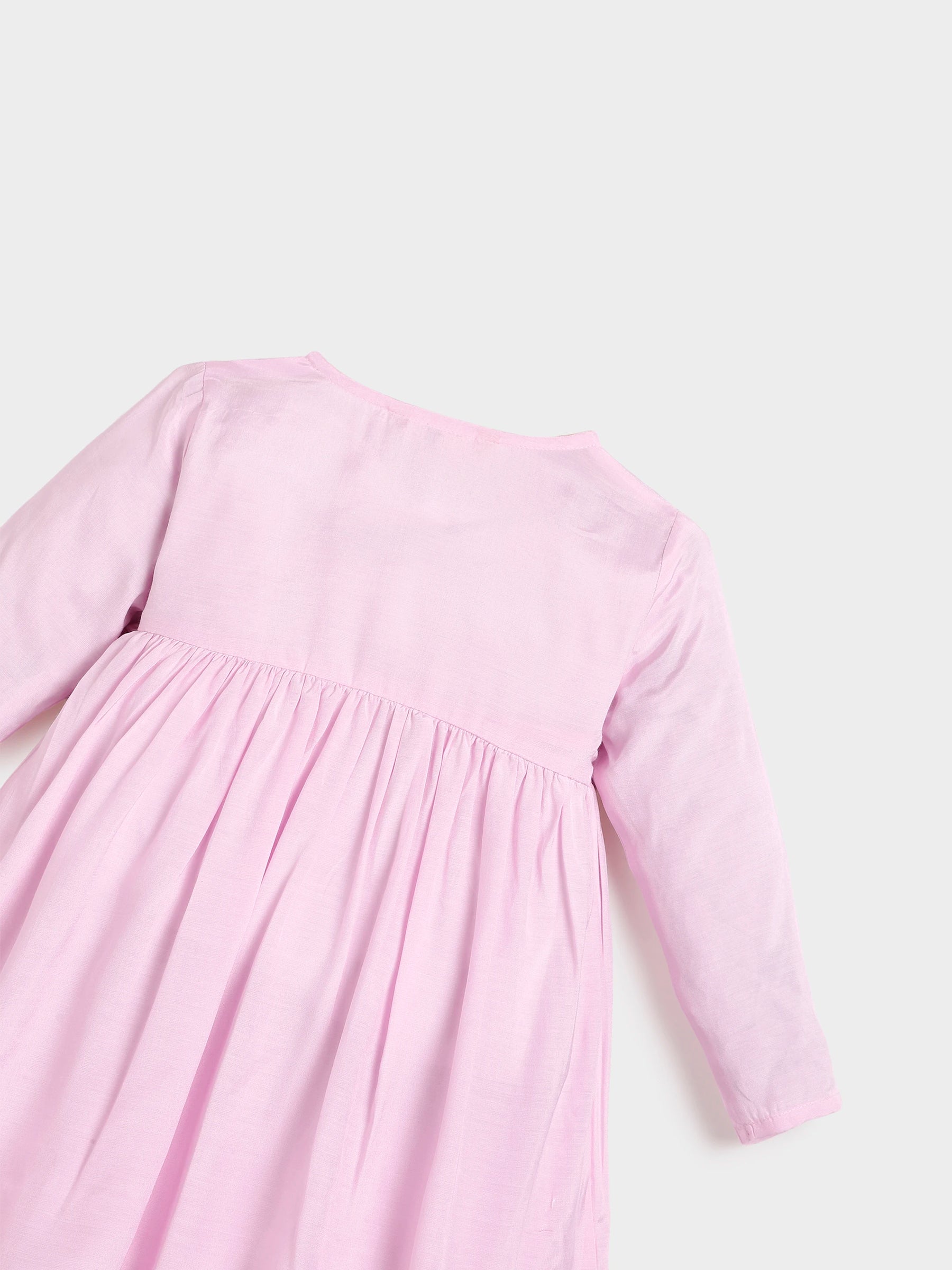 Tassel Twirl Pink Angrakha & Petal Pant Set