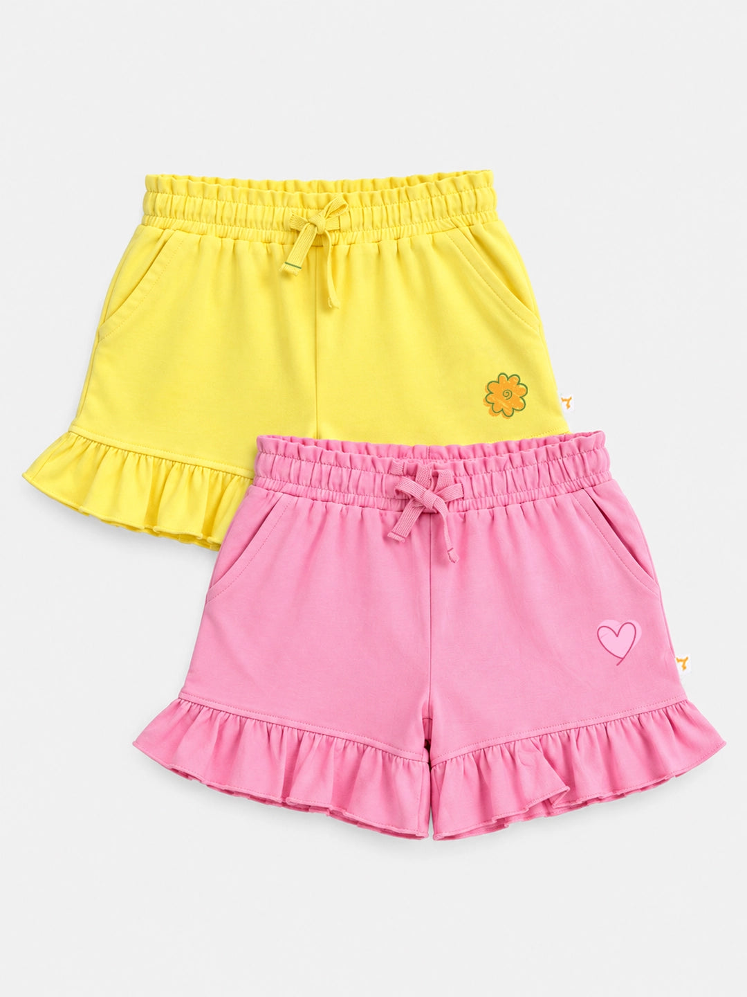 Pack of 2 Girl's Ruffle Shorts