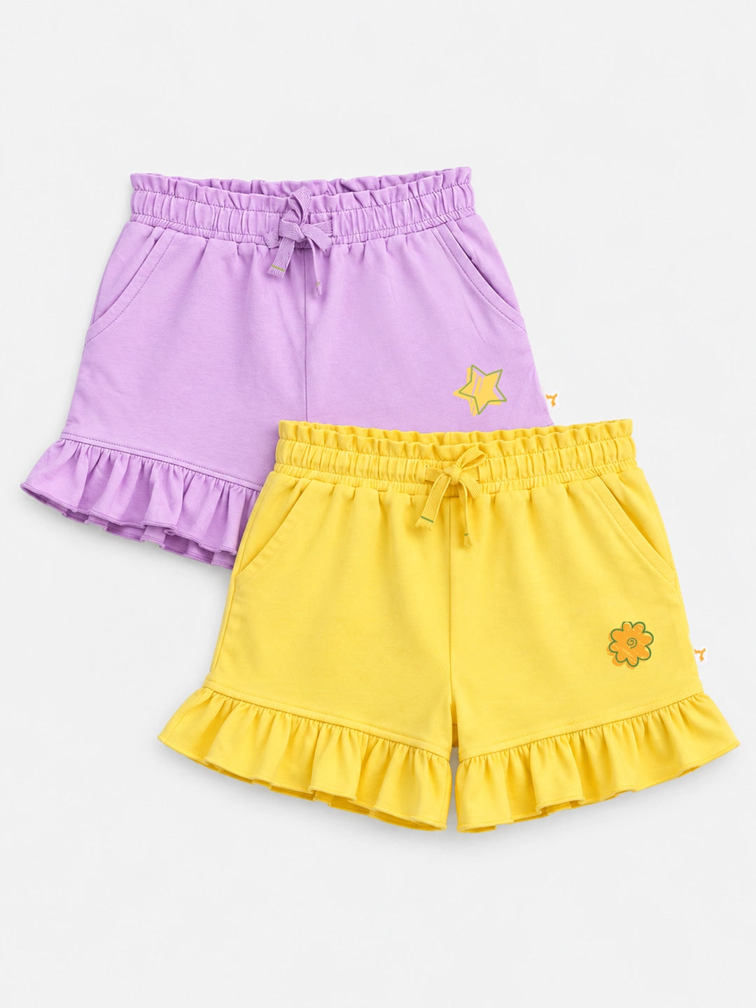 Pack of 2 Girl's Ruffle Shorts