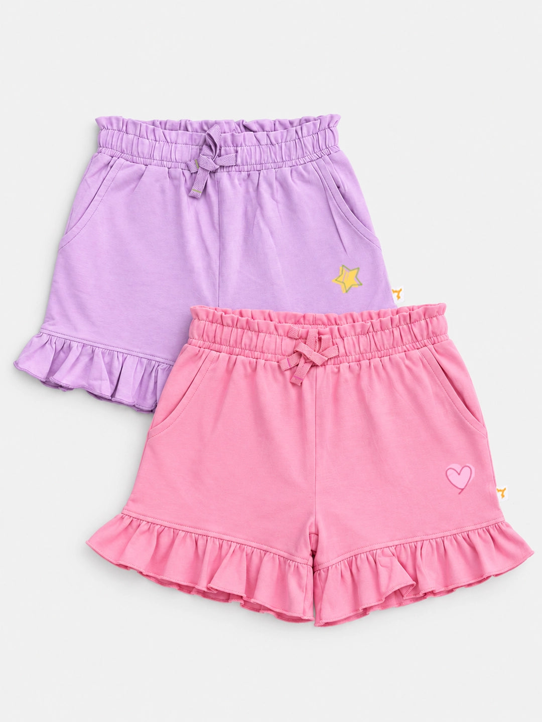 Pack of 2 Girl's Ruffle Shorts