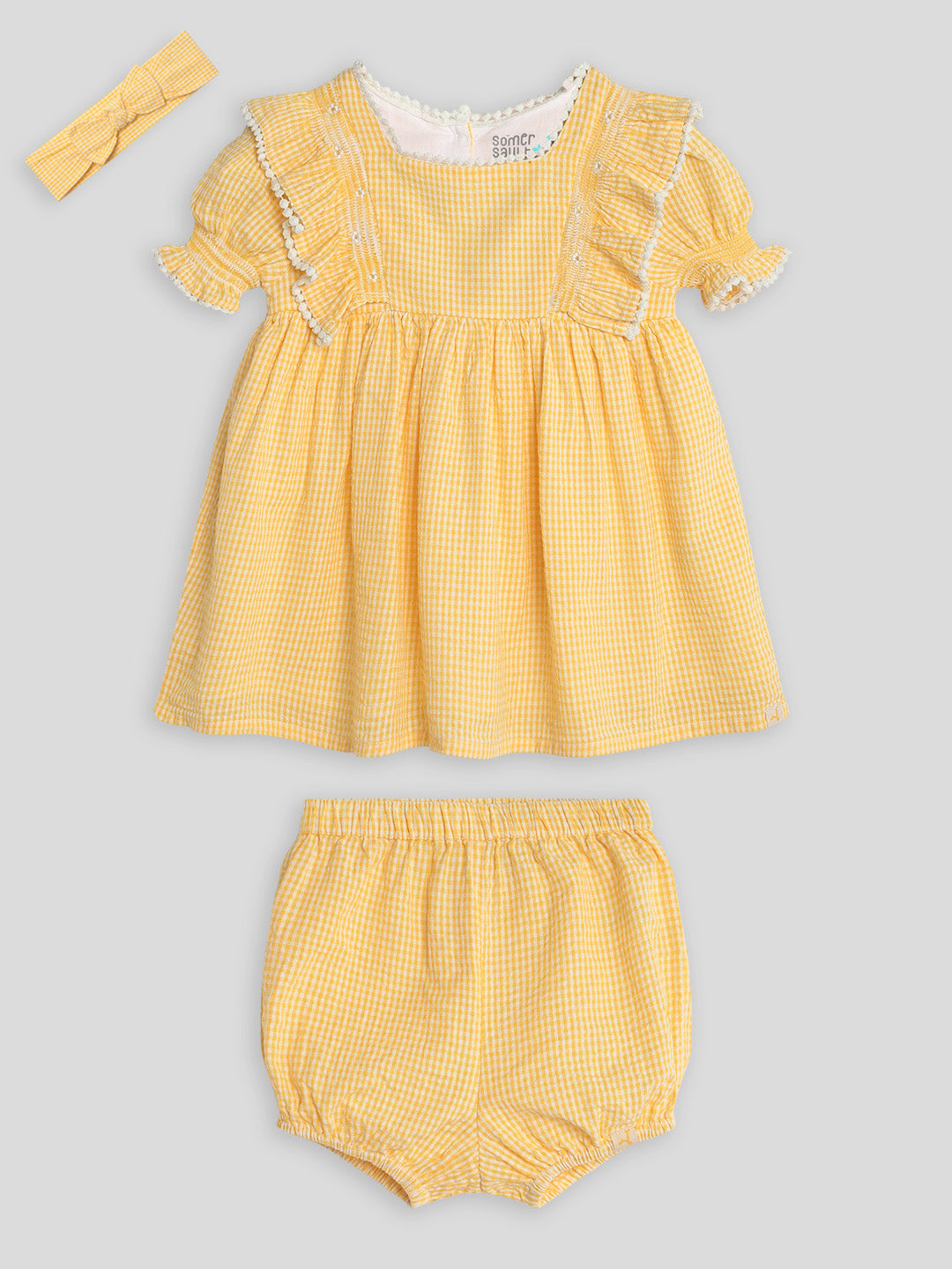 Citrus Gingham Dress with Bloomers