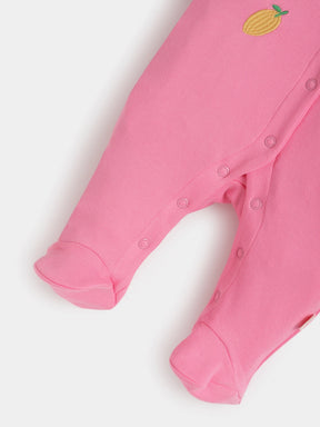 Blush Sniggle Embroidered Sleepsuit