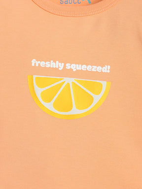 Orange Printed Bodysuit