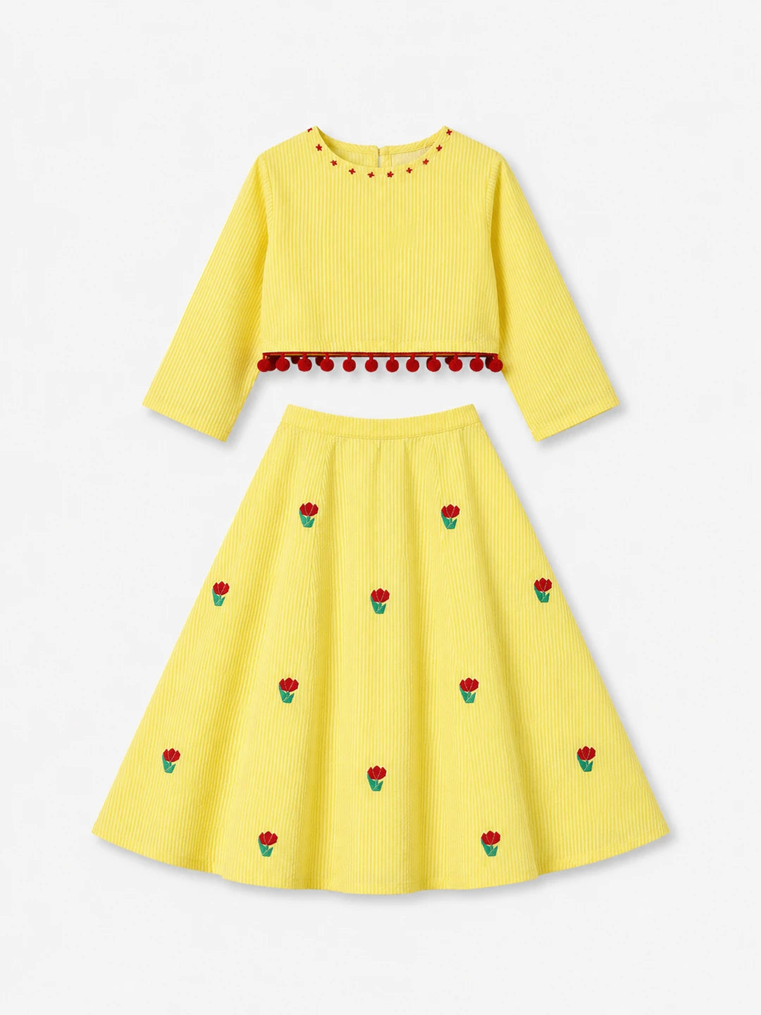 Pom-Pom Top & Skirt Set