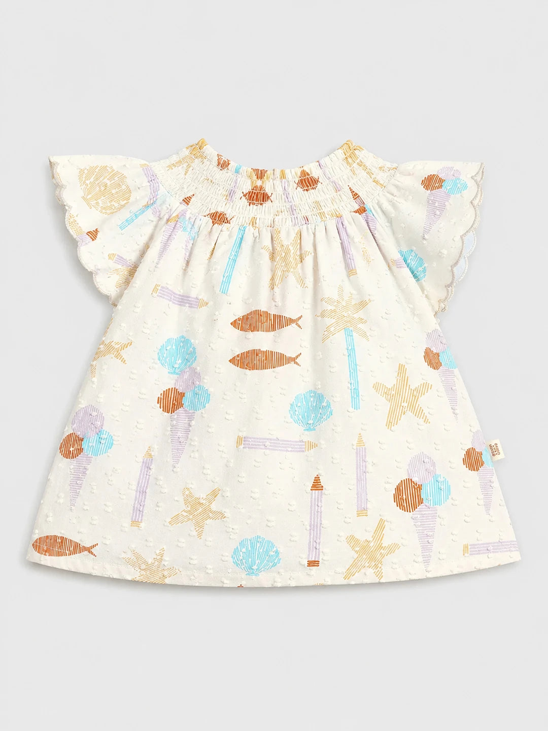 Seashell Ruffle Sleeves Dress