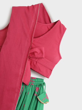 Printed Skirt Top with Dupatta Dress