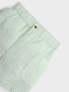 Mint Striped Shirt & Shorts Co-Ord Set