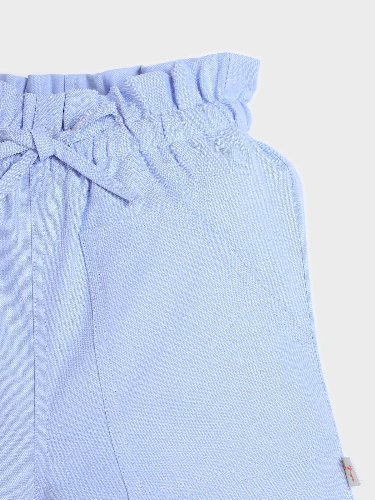 Pink Citrus Scallop Top & Paper Bag Shorts Set