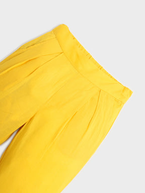 Yellow Bandhani Print Kurta Jacket Set