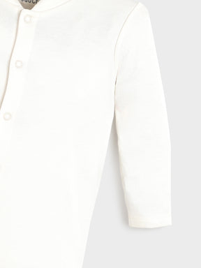 White Quilted Sleepsuit