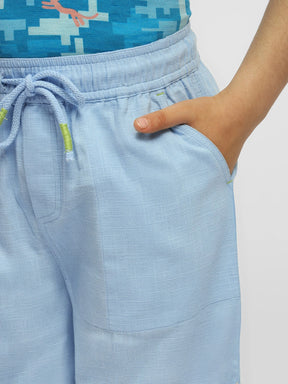 Blue Lagoon Cotton Bermuda Shorts