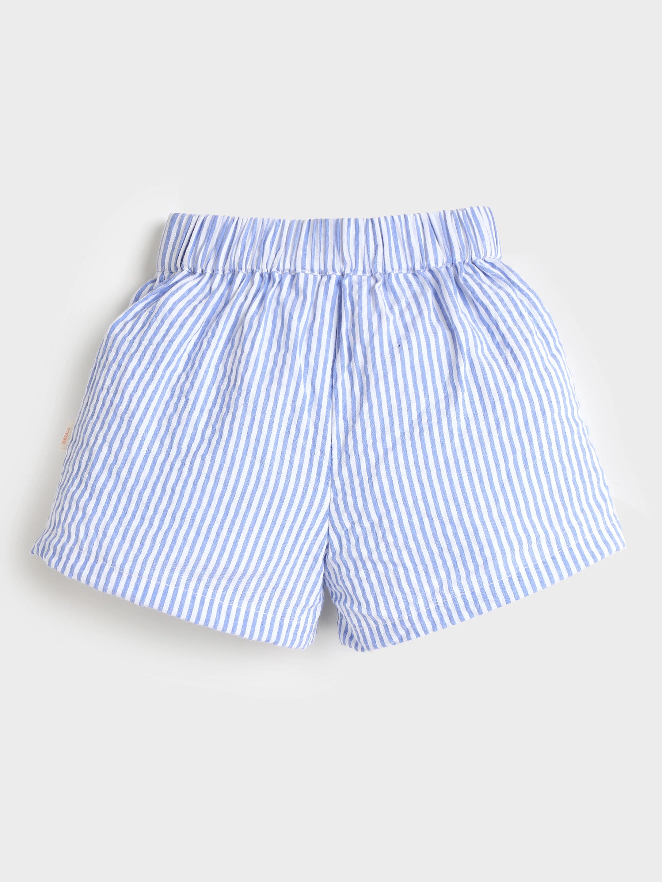 Frill Top and Embroidered Shorts Set