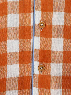 Brown Sugar Gingham Cotton Shirt & Shorts Pyjama Set