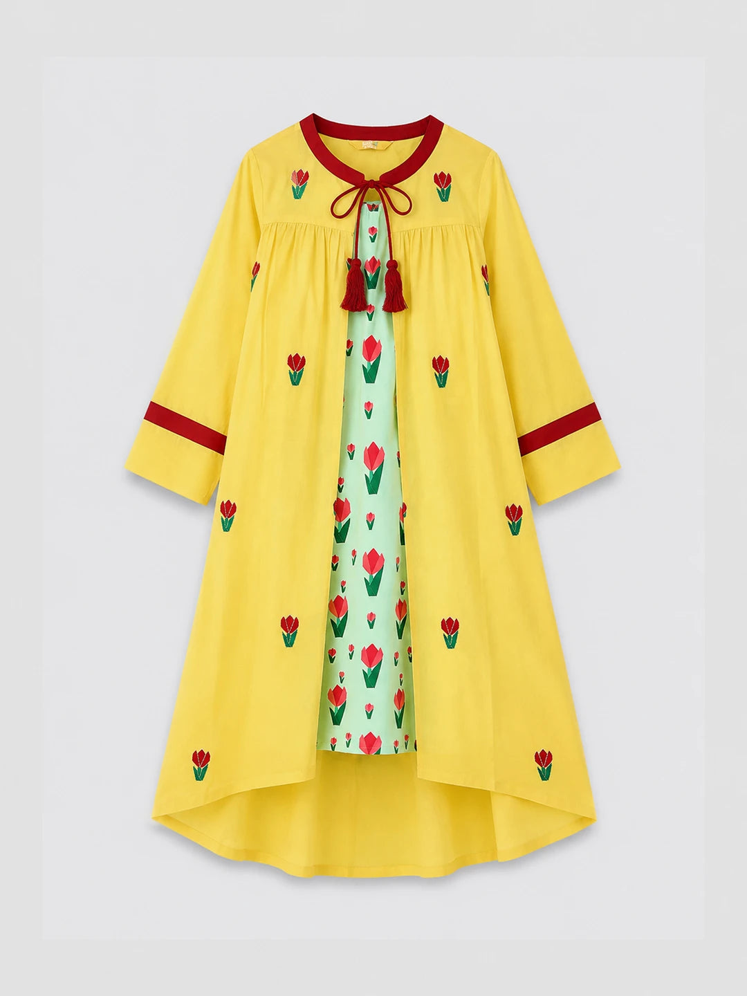 Dress With Yellow Shrug