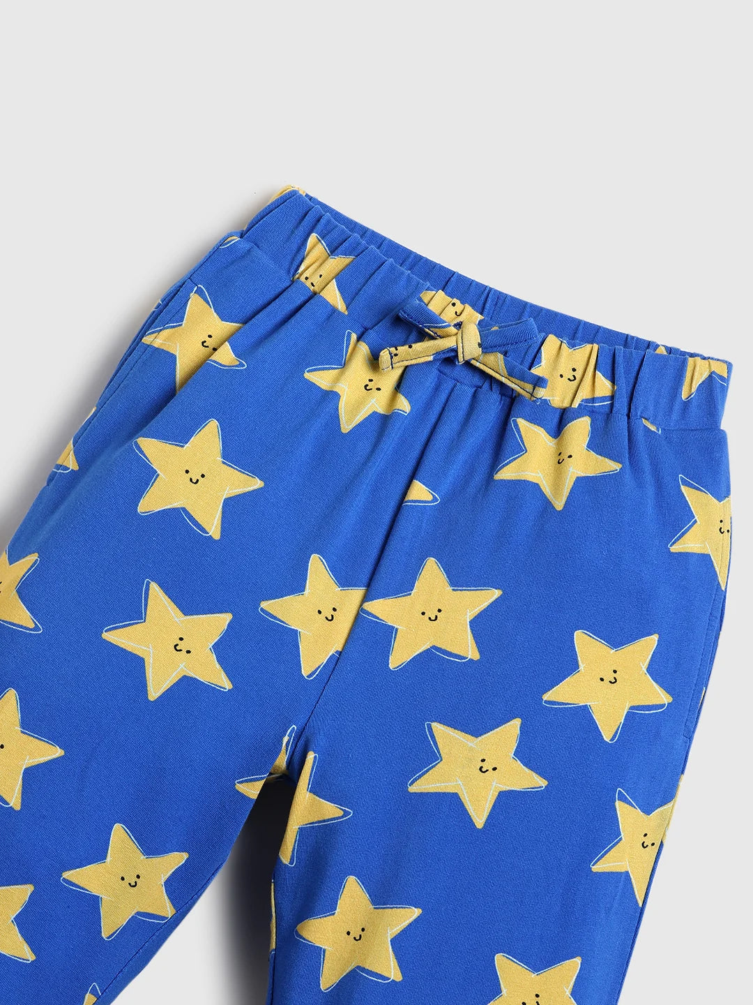 Boys Blue Cotton Printed Night Suit Set