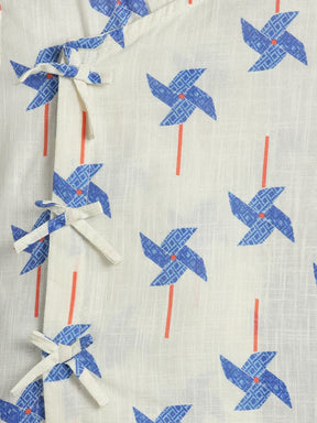 Printed Wrap Kurta & Dhoti Set