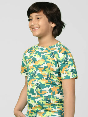 Boys Camo Print T-Shirt & Cargo Set