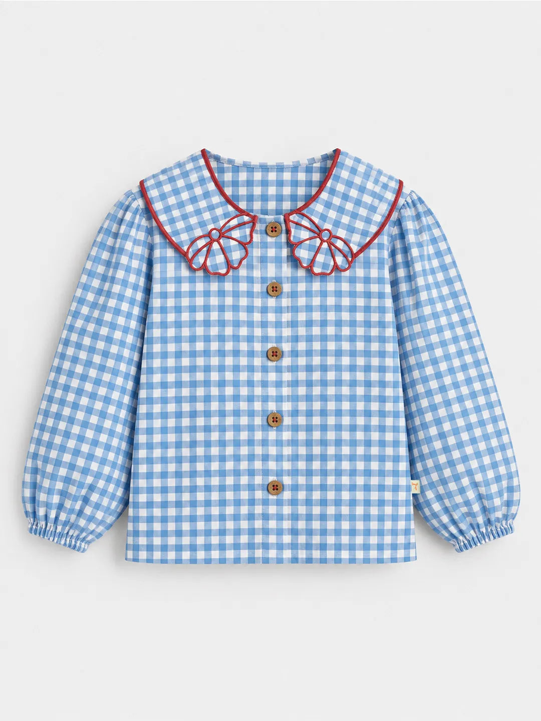 Gingham Scallop Top
