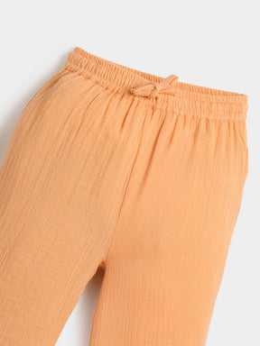 Orange Embroidered Wraparound Jhabla Set