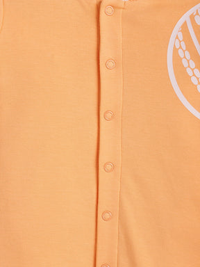 Dreamy Orange Polo Collar Sleepsuit