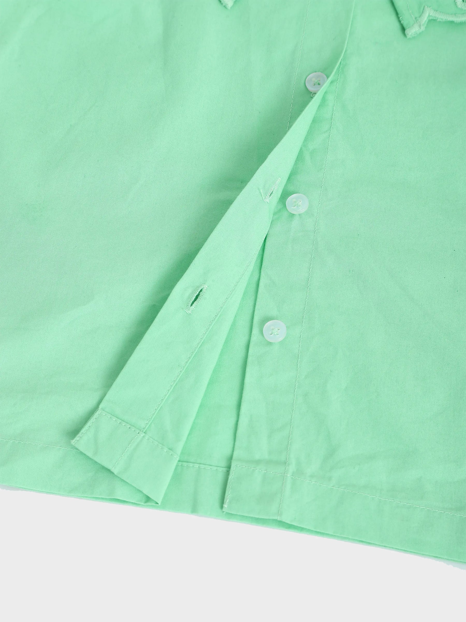 Mint Frill Collar Top & Pear Print Shorts Co-ord Set
