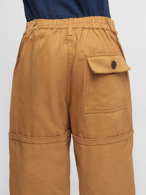 Brown Cotton Twill Pants