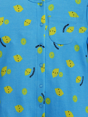 Homegrown Lemon Printed Cotton Sleepsuit