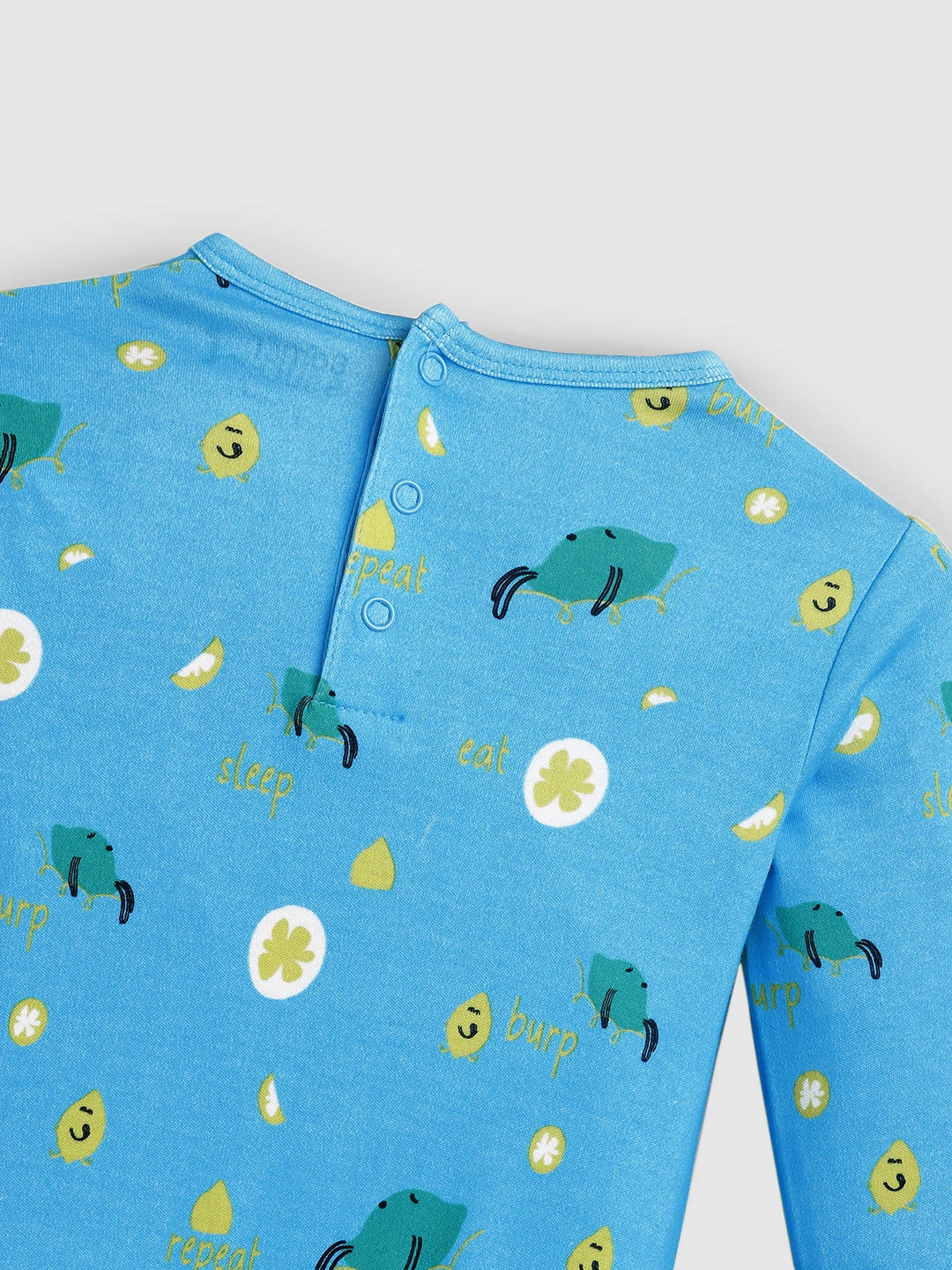 Squeeze Burp Repeat Printed Cotton Sleepsuit