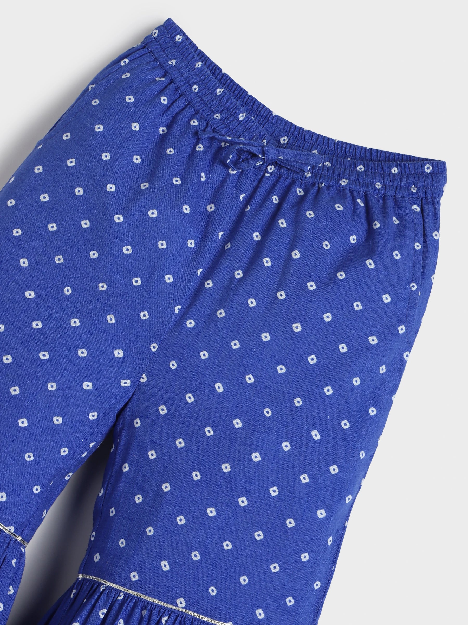 Blue Twirl Bandhani Sharara Set