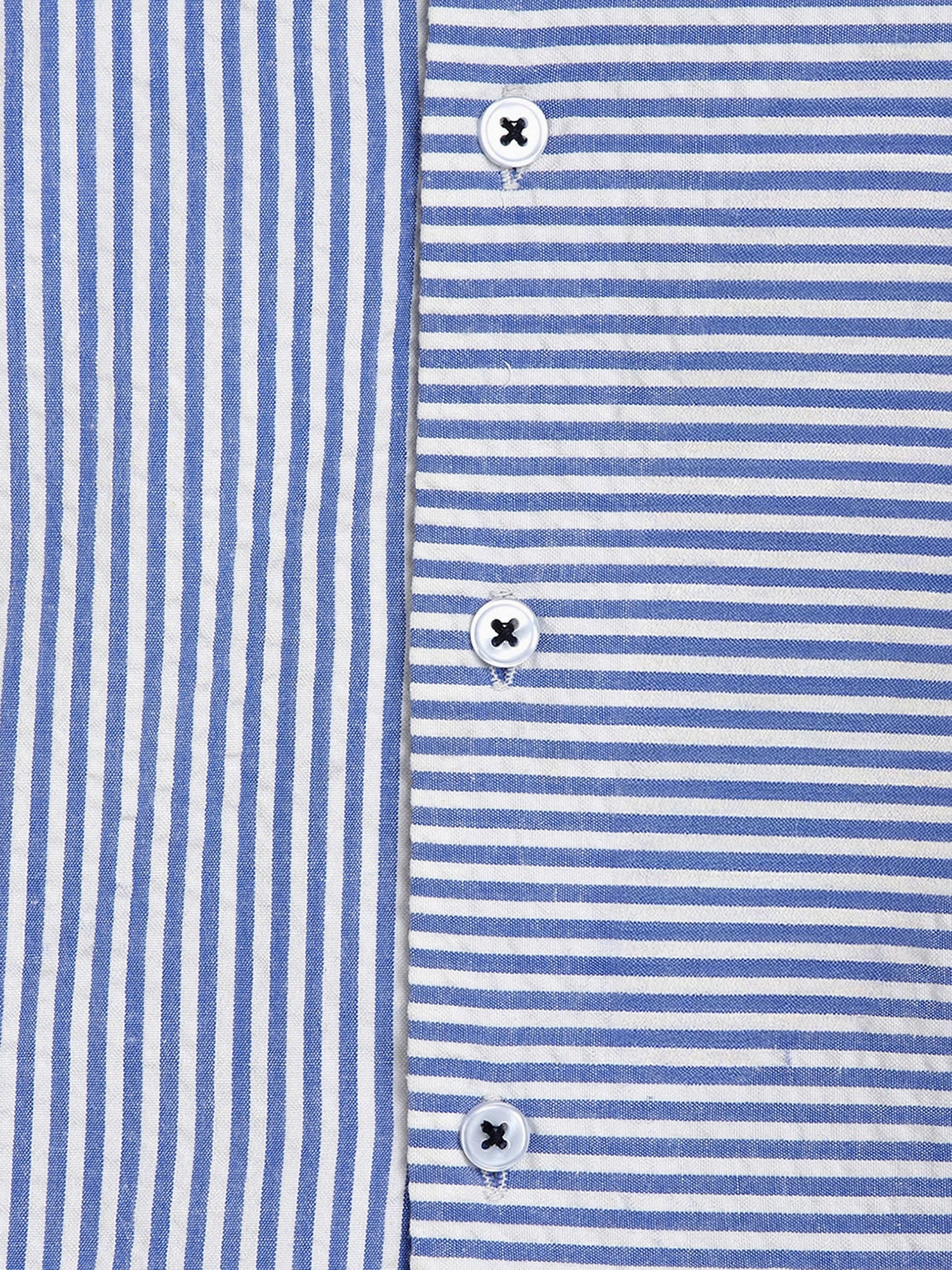 Sky Striped Cotton Shirt & Shorts Set