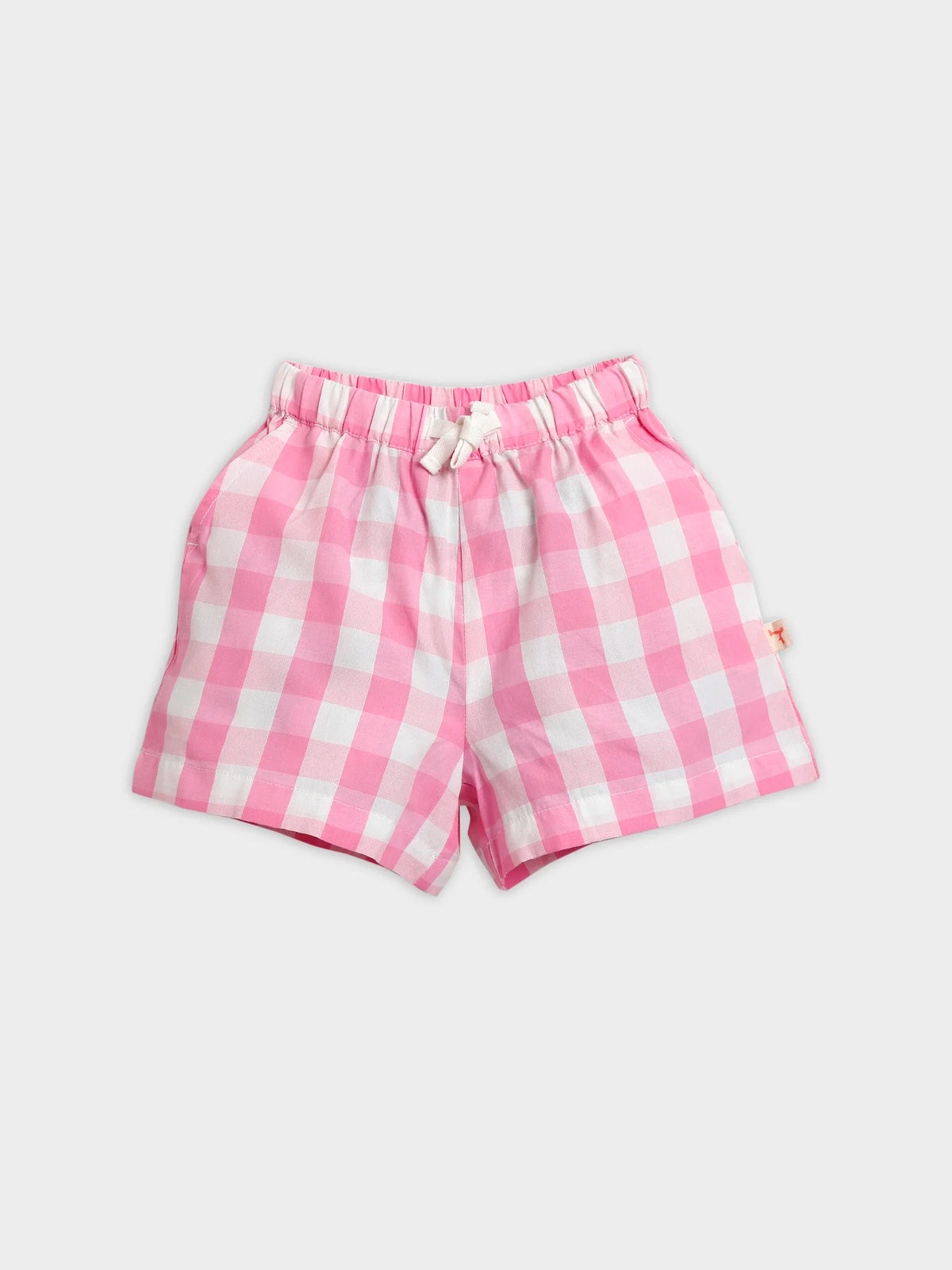 Snooze Pink Tee & Gingham Shorts Set