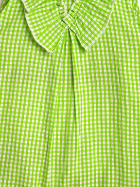 Minty Lemonade Gingham Cotton Romper