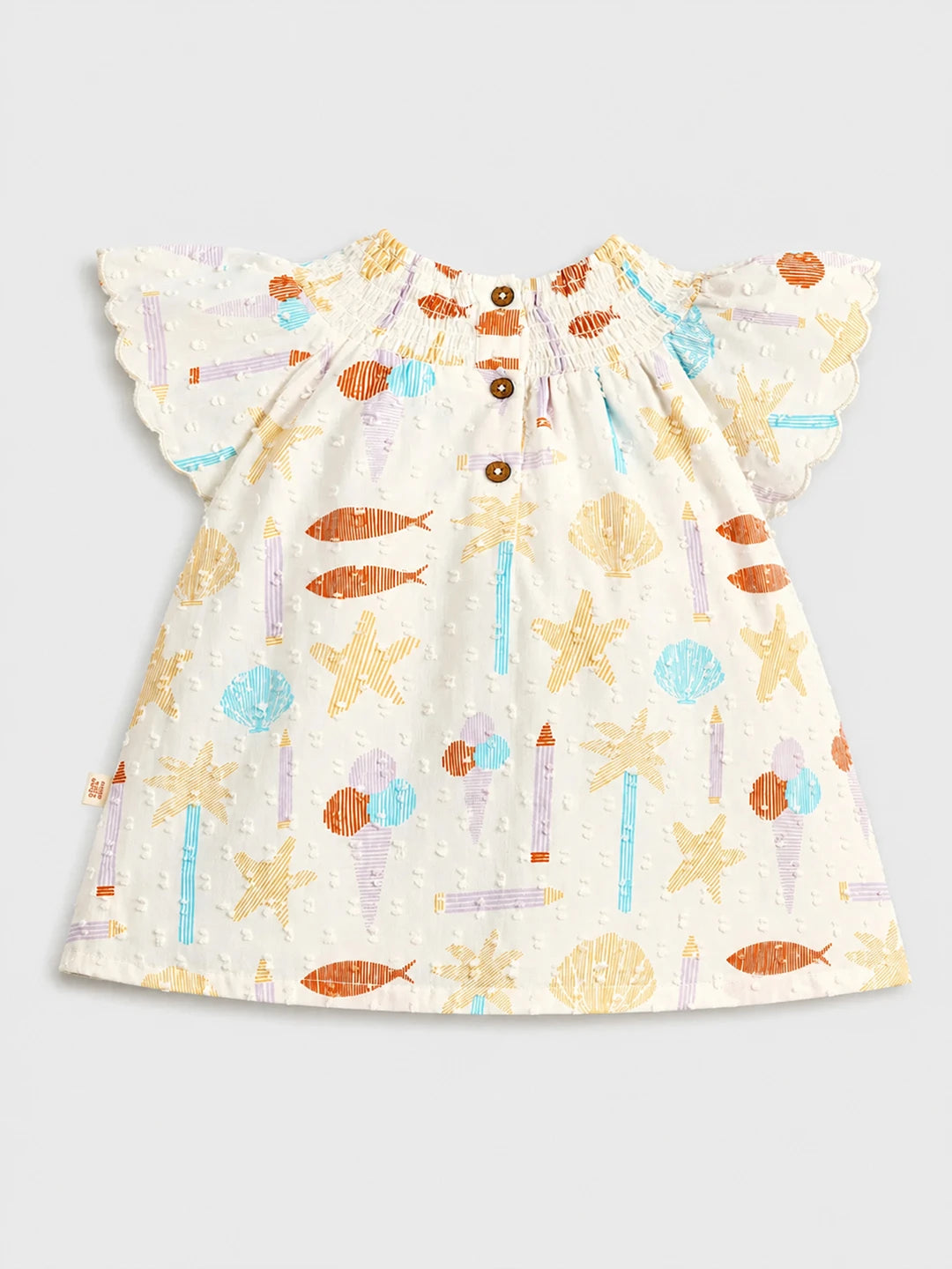 Seashell Ruffle Sleeves Dress