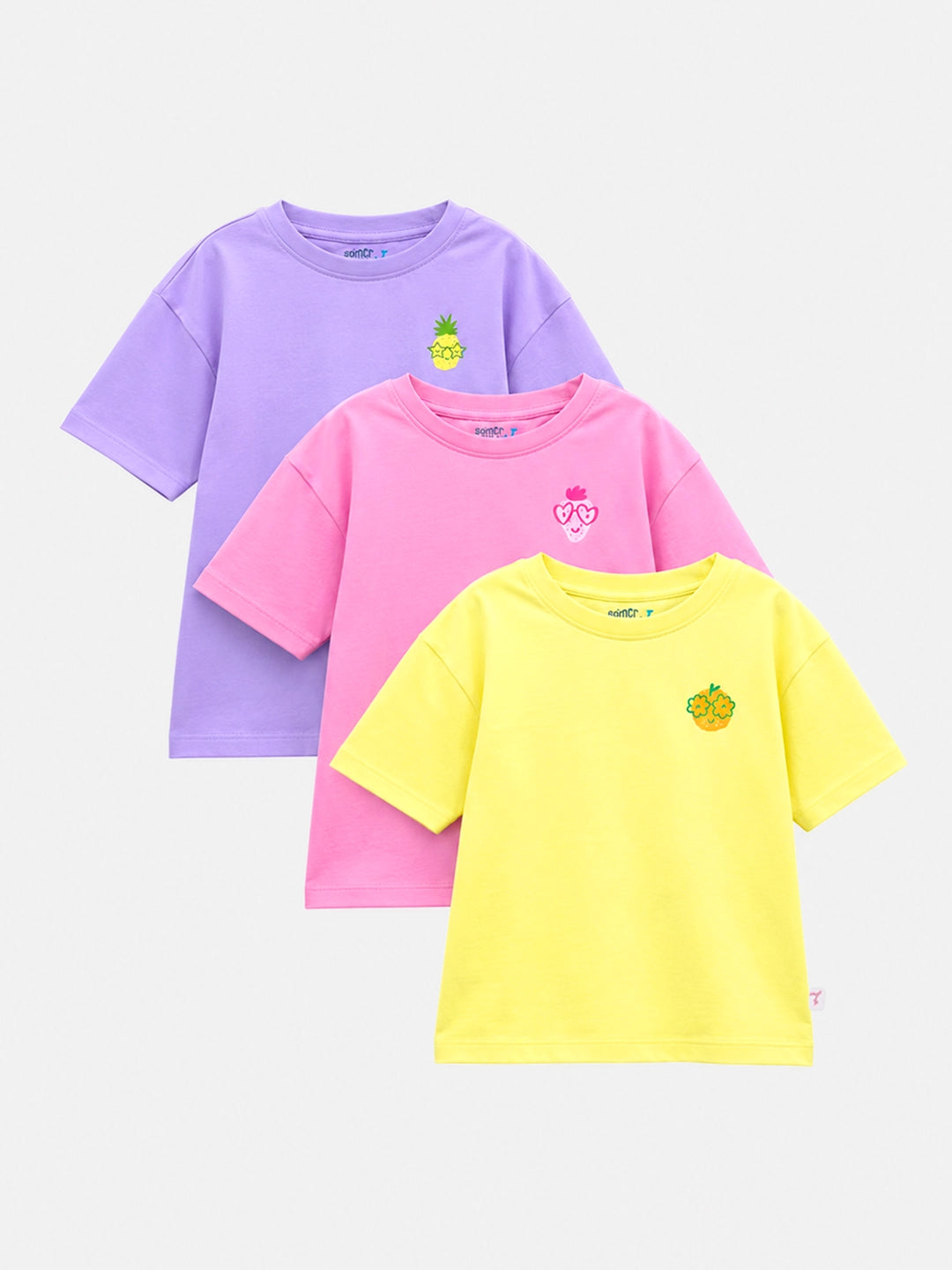 Pack of 3 Half Sleeves Girl's T-Shirts