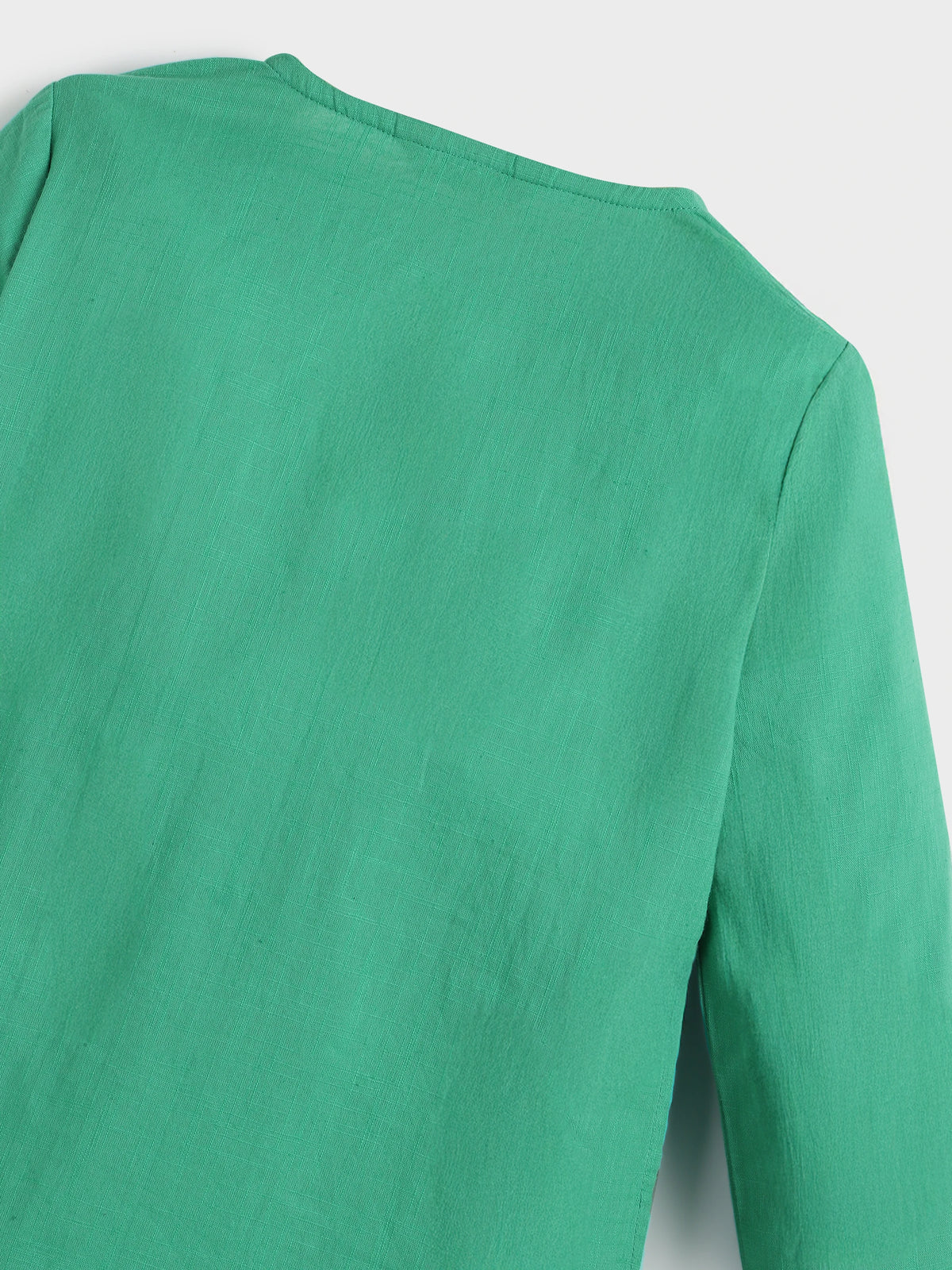 Embroidered Green Cotton Kurta Pajama Set