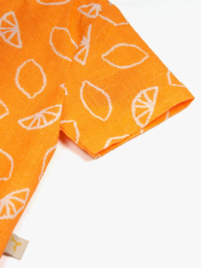 Tangy Twist Wrap Around Cotton Jhabla Set