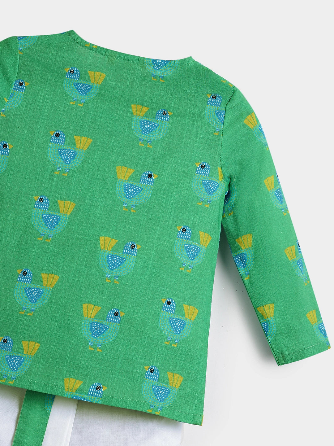 Playful Green Printed Kurta Dhoti Set