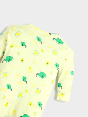 Snuggle Fit Printed Cotton Sleepsuit - Footed