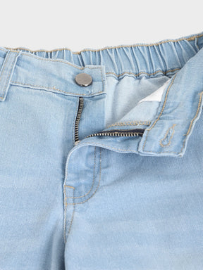 Bow Detail Top & Scallop Denim Set