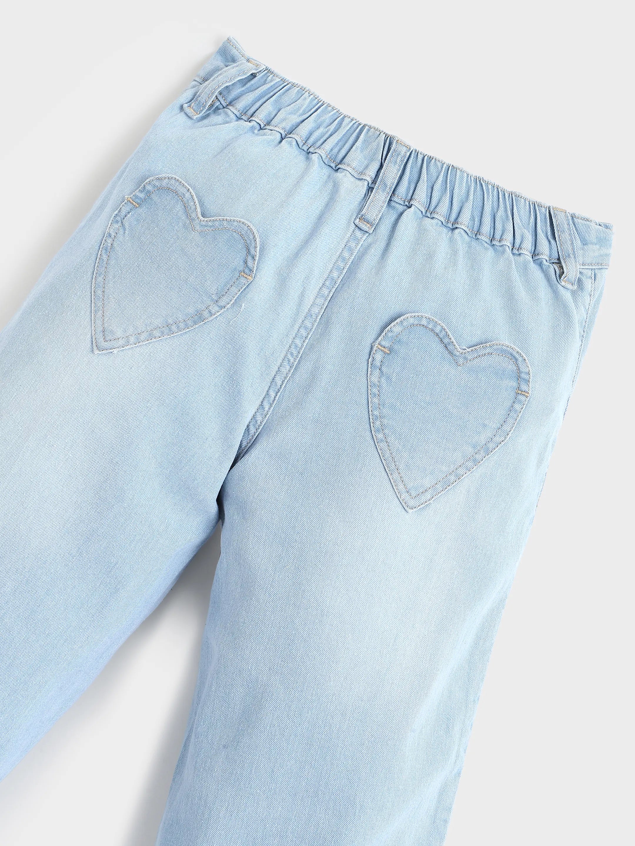 Flutter Sleeve Top & Scallop Denim Set