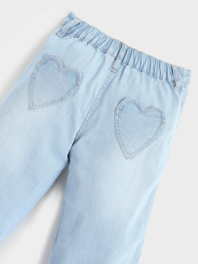 Flutter Sleeve Top & Scallop Denim Set