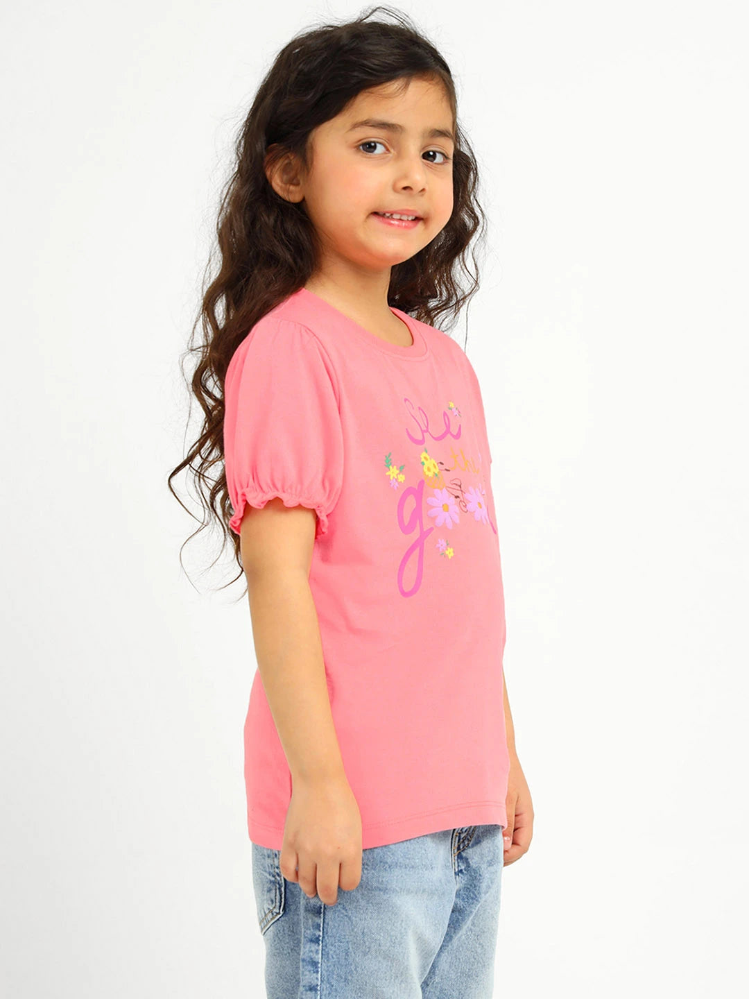 Girls Graphic Tee & Denim Set