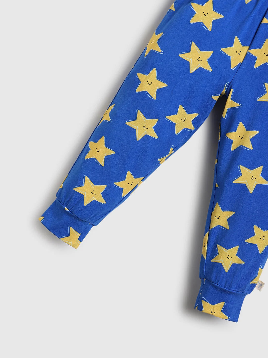 Boys Blue Cotton Printed Night Suit Set