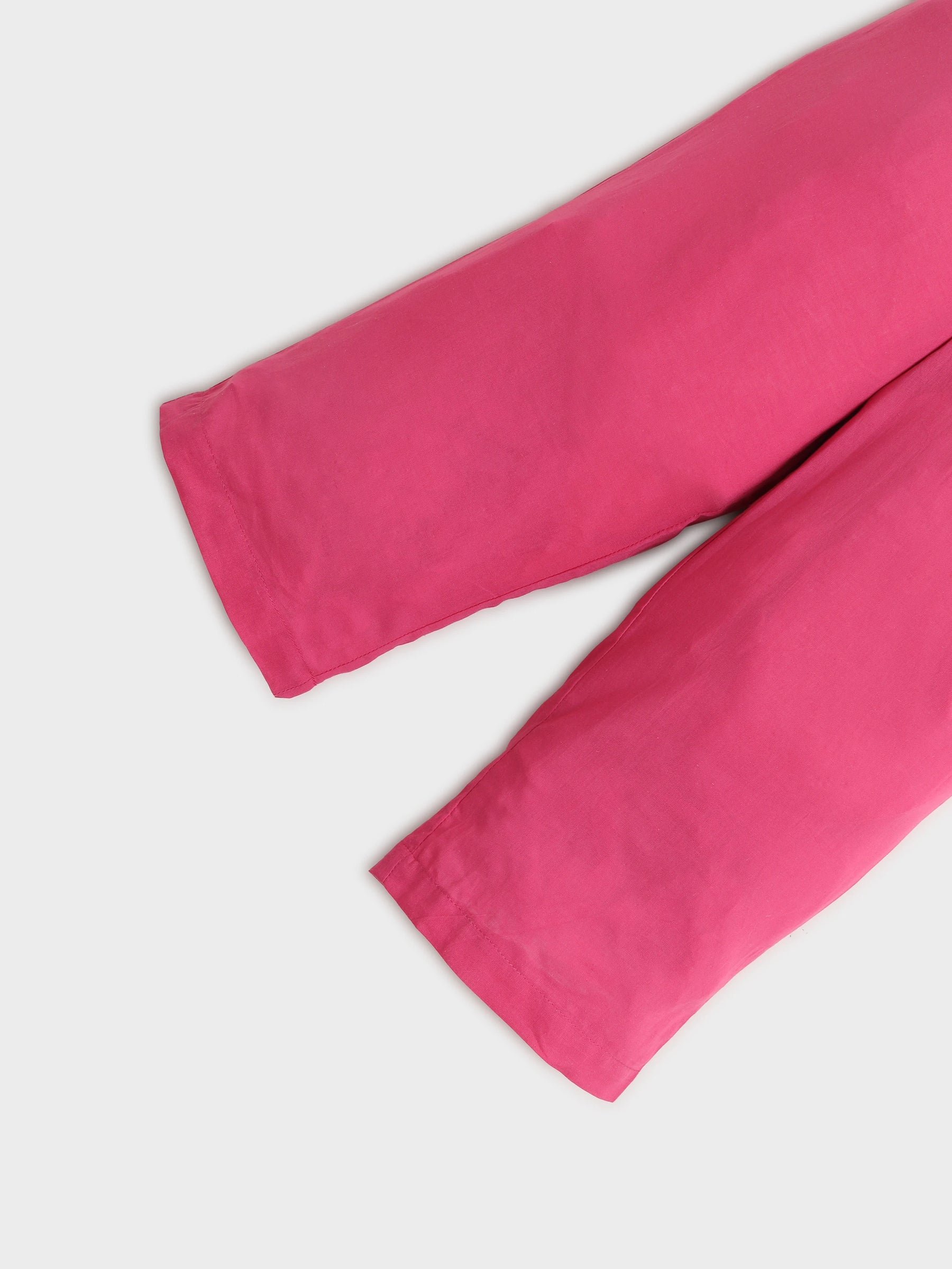 Pink Flamingo Embroidered Top & Pant Set