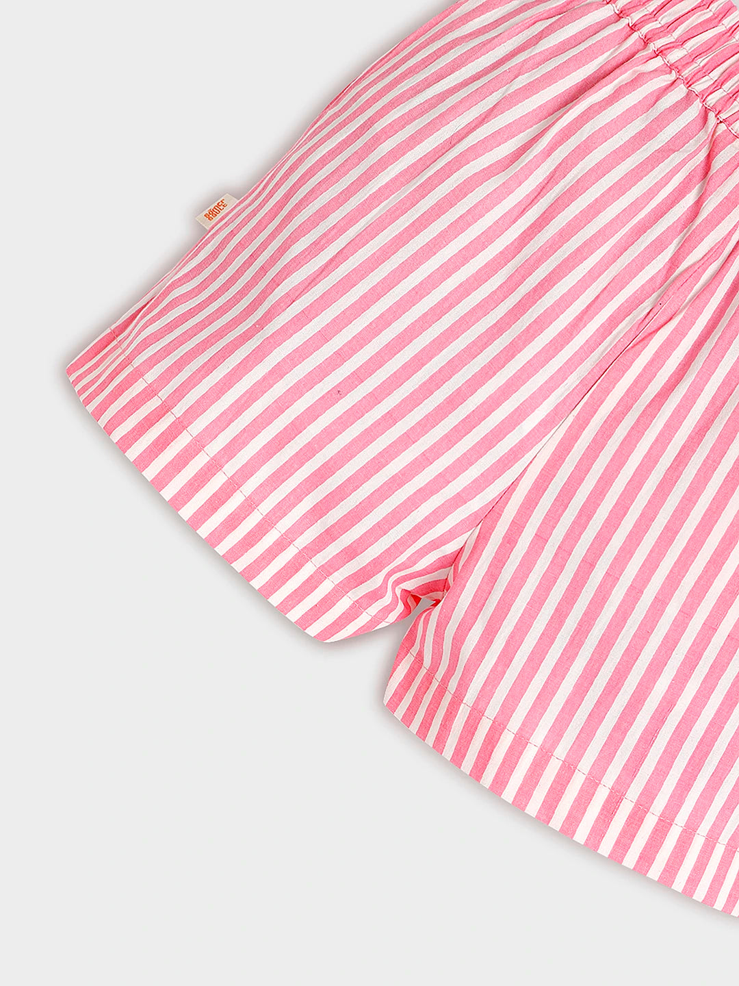 Pink Stripe Heart Print Shirt & Shorts Set