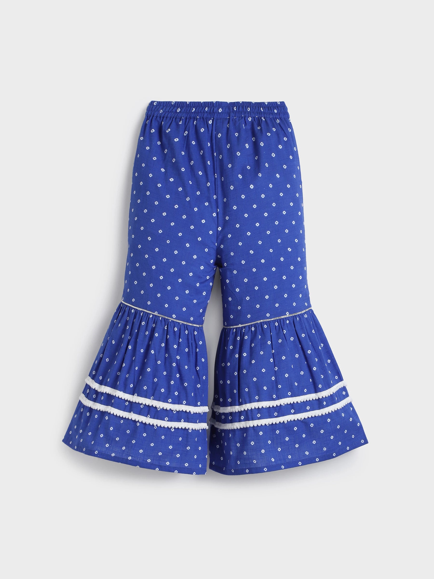 Blue Twirl Bandhani Sharara Set